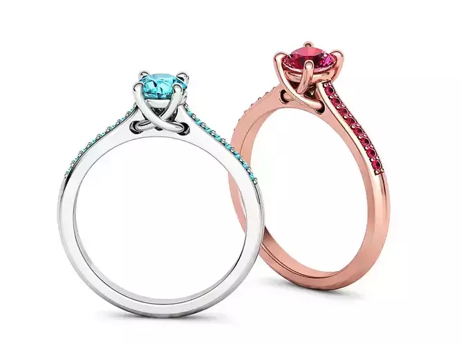 Four Prong Half Carat Diamond Crossover Solitaire Engagement 