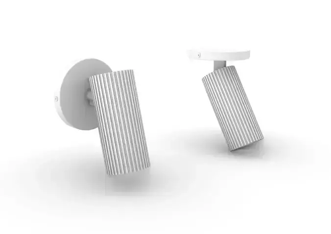 Fluted Light Fixtures - Adjustable Spot light and Wall light 3D model