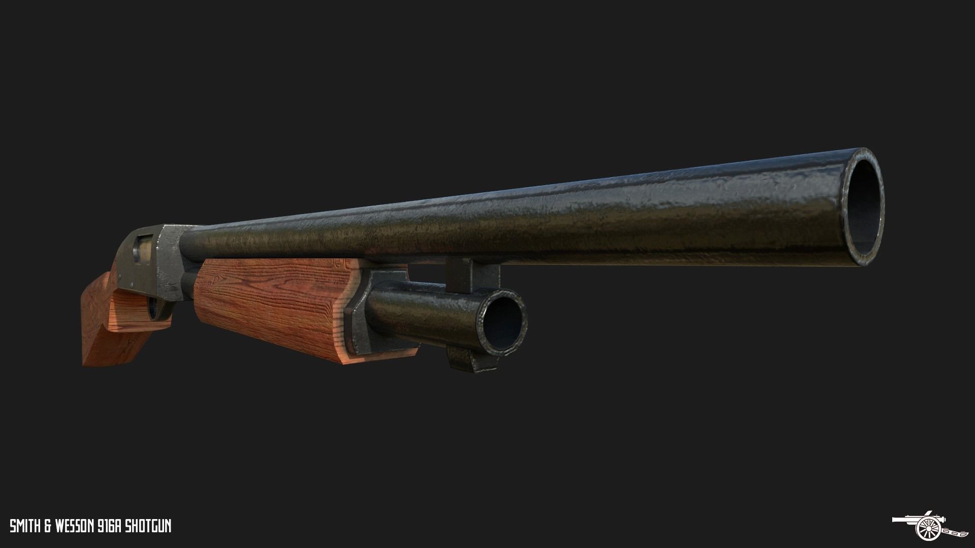 Smith Wesson 916A Shotgun Low-poly 3D model_1