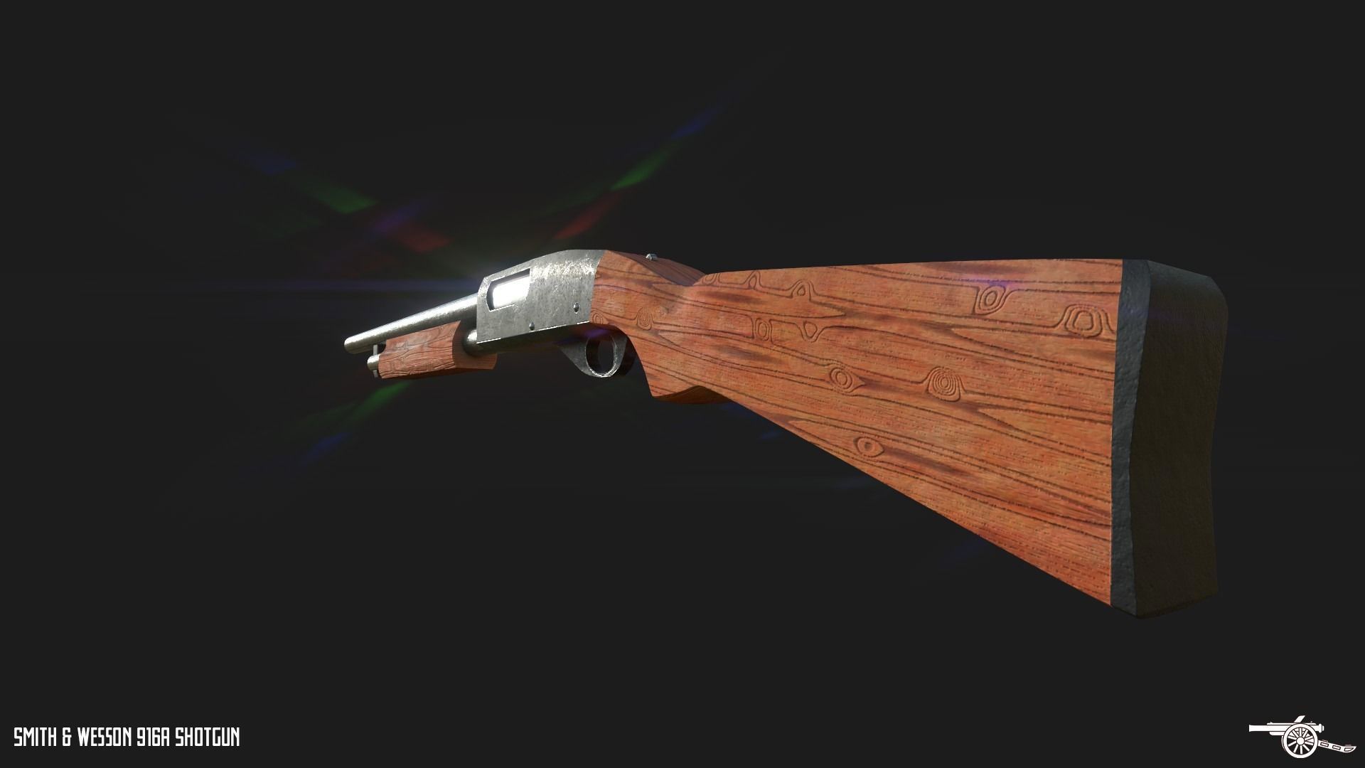 Smith Wesson 916A Shotgun Low-poly 3D model_2