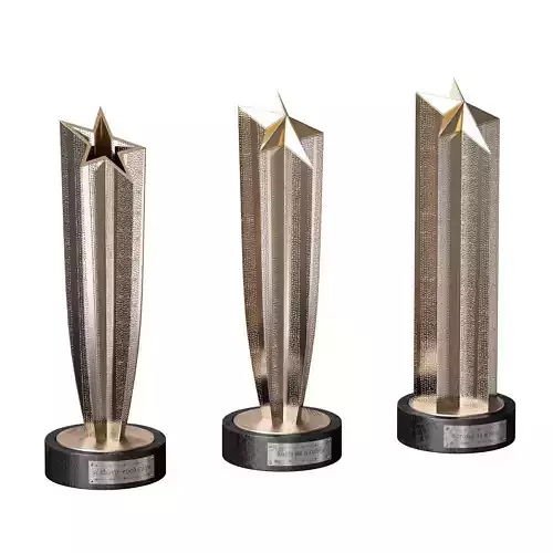 Award cup trophy star set