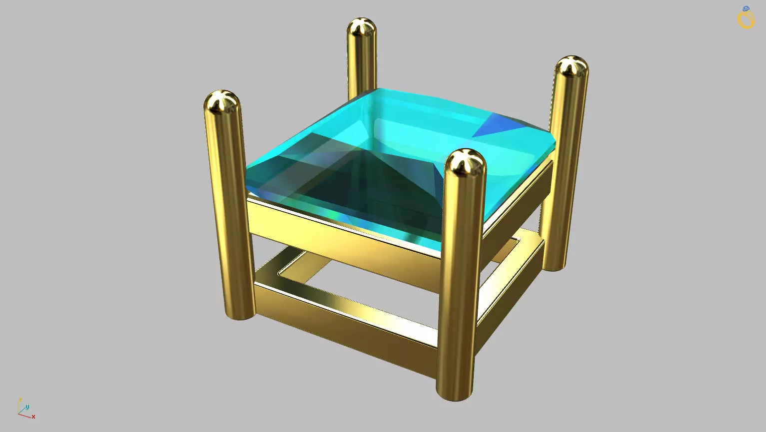 Princess Gemstone Box 4mm 3D print model_0