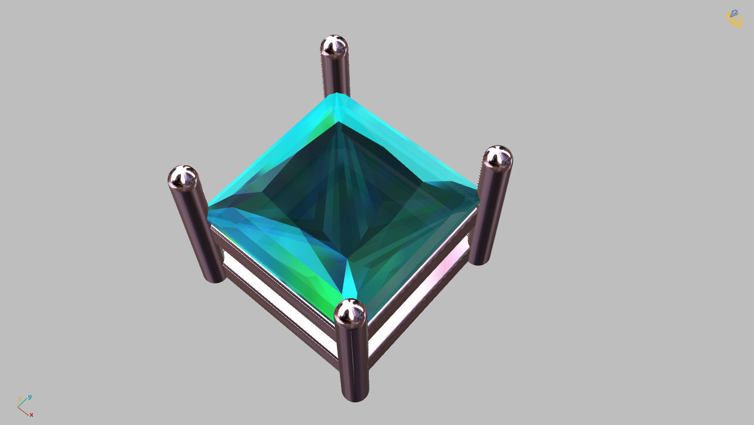 Princess Gemstone Box 4mm 3D print model_5