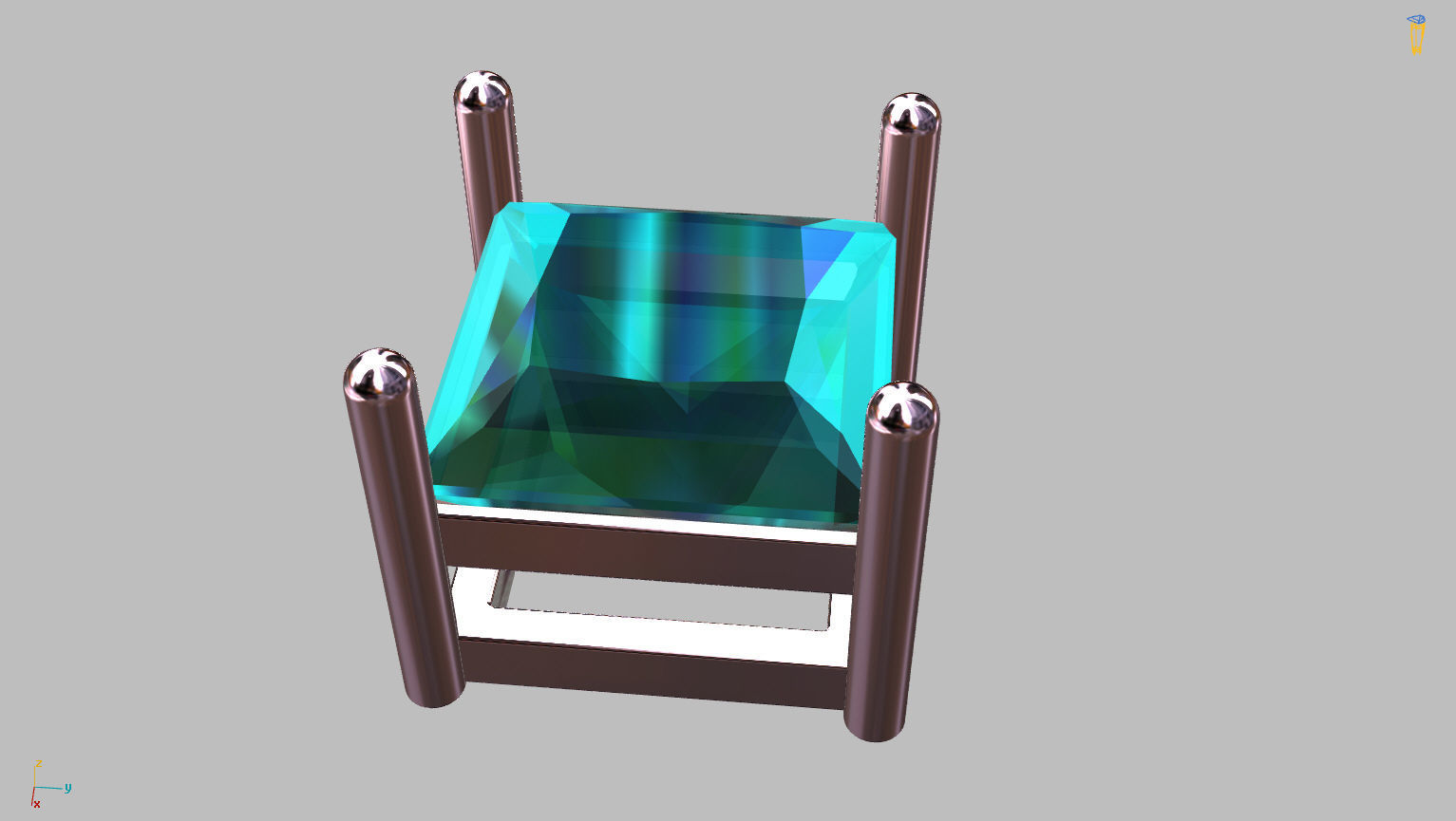 Princess Gemstone Box 4mm 3D print model_4