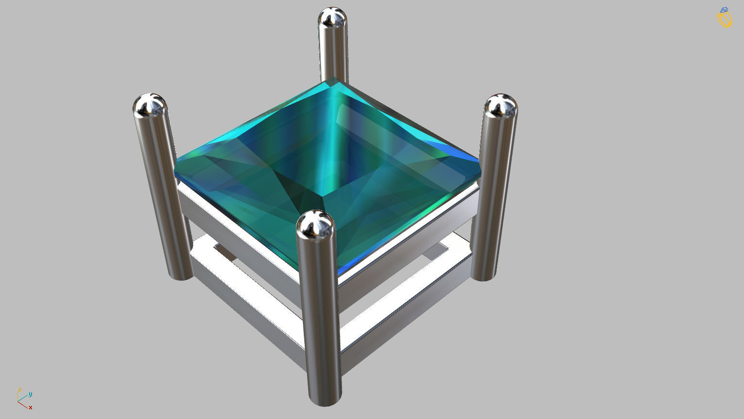 Princess Gemstone Box 4mm 3D print model_3