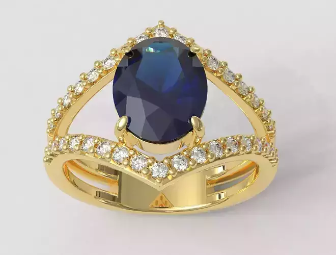 Oval Gemstone Classic Ring