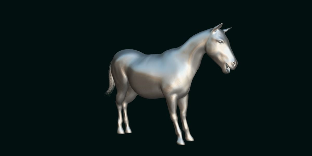 Mule Domestic Equine 3D model_19