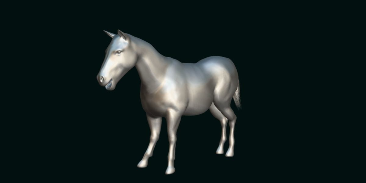 Mule Domestic Equine 3D model_4