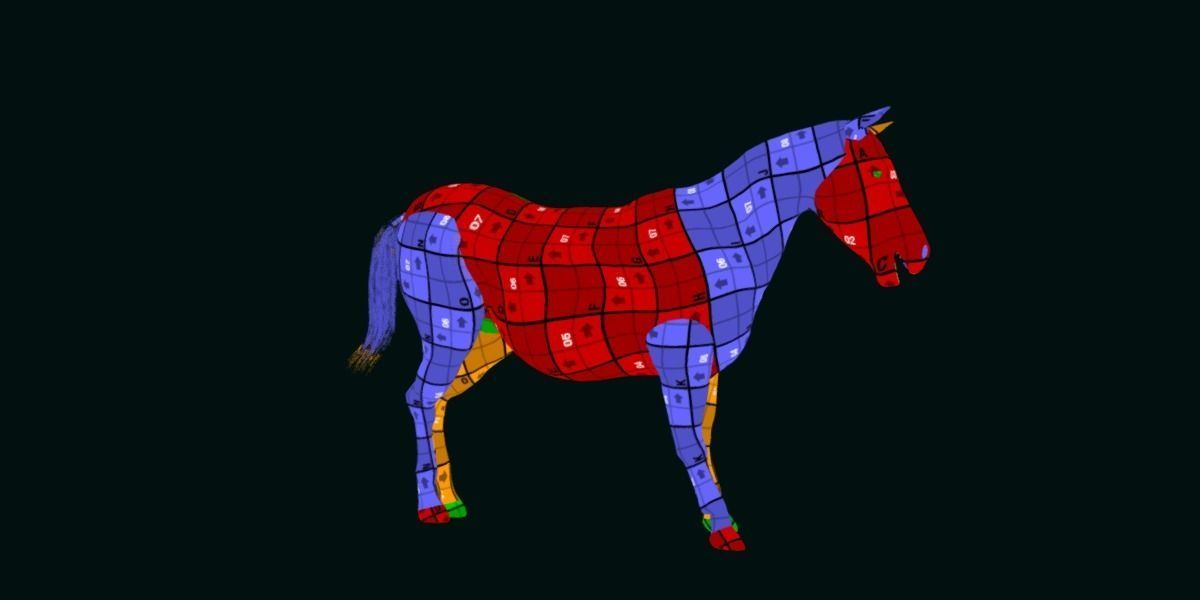 Mule Domestic Equine 3D model_8