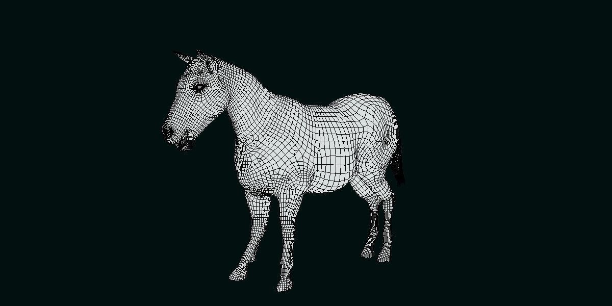 Mule Domestic Equine 3D model_5