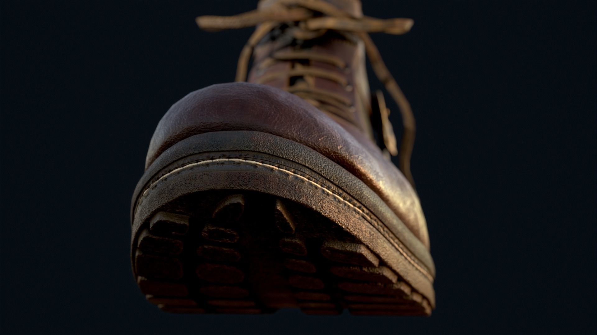 Leather Boot 3D Model Low-poly 3D model_6