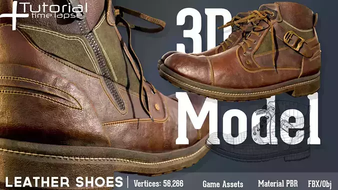 Leather Boot 3D Model
