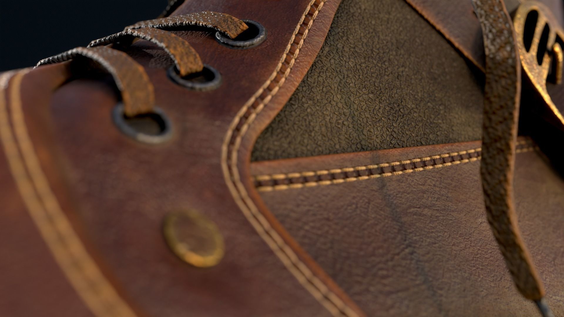 Leather Boot 3D Model Low-poly 3D model_8