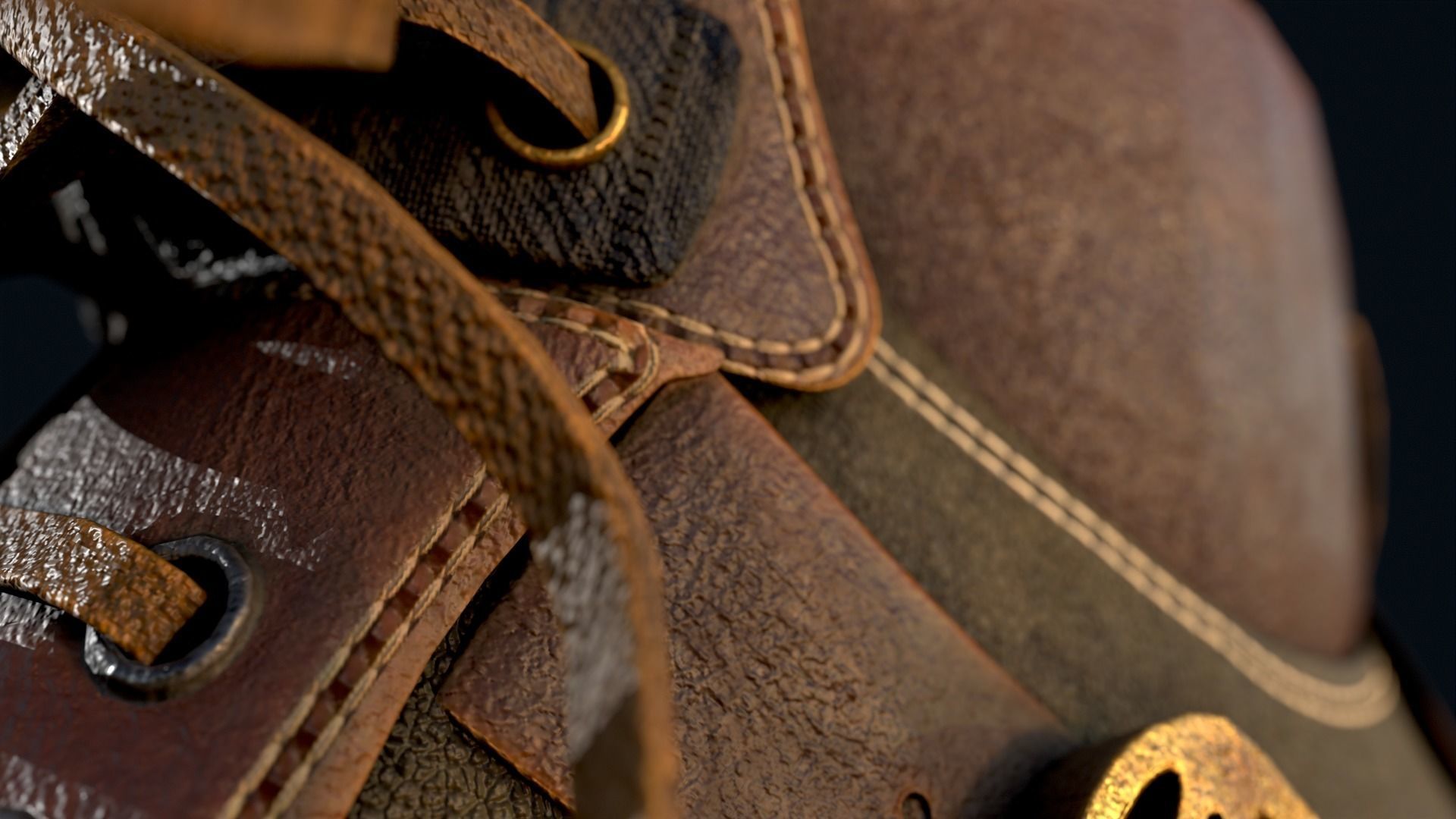 Leather Boot 3D Model Low-poly 3D model_12