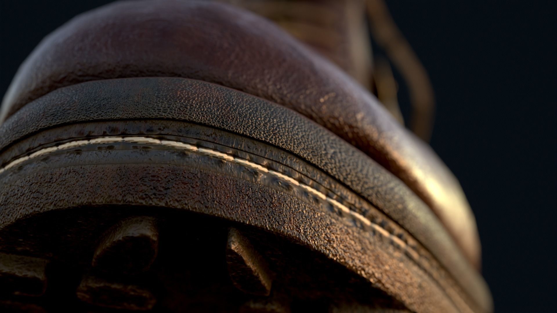 Leather Boot 3D Model Low-poly 3D model_7