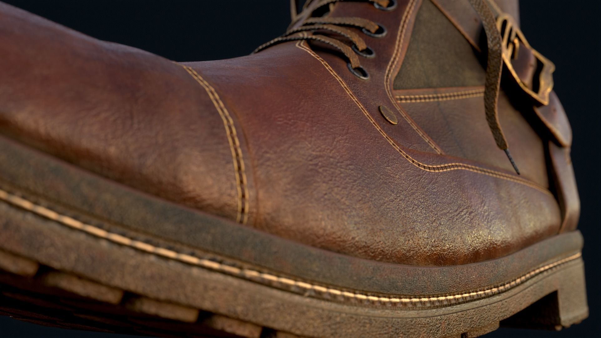 Leather Boot 3D Model Low-poly 3D model_11