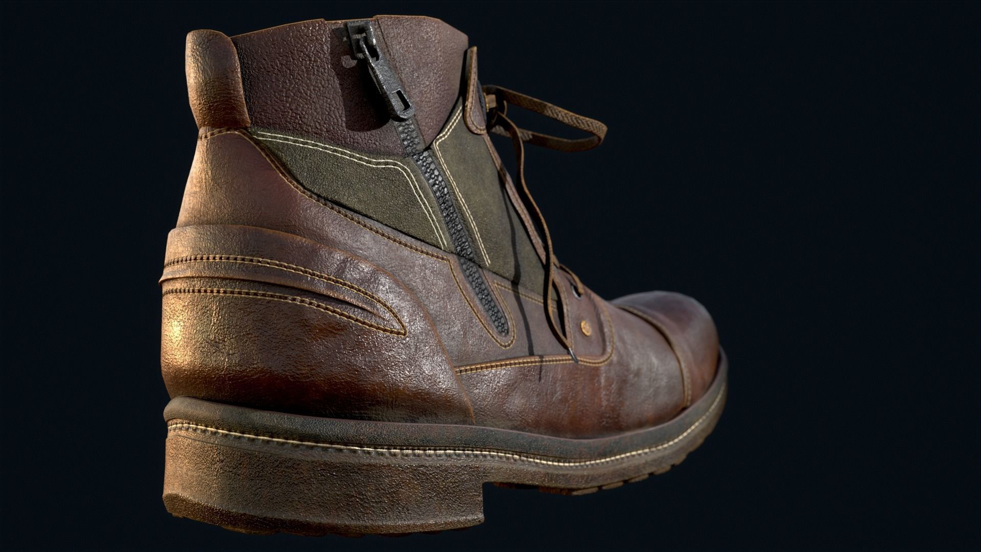 Leather Boot 3D Model Low-poly 3D model_18