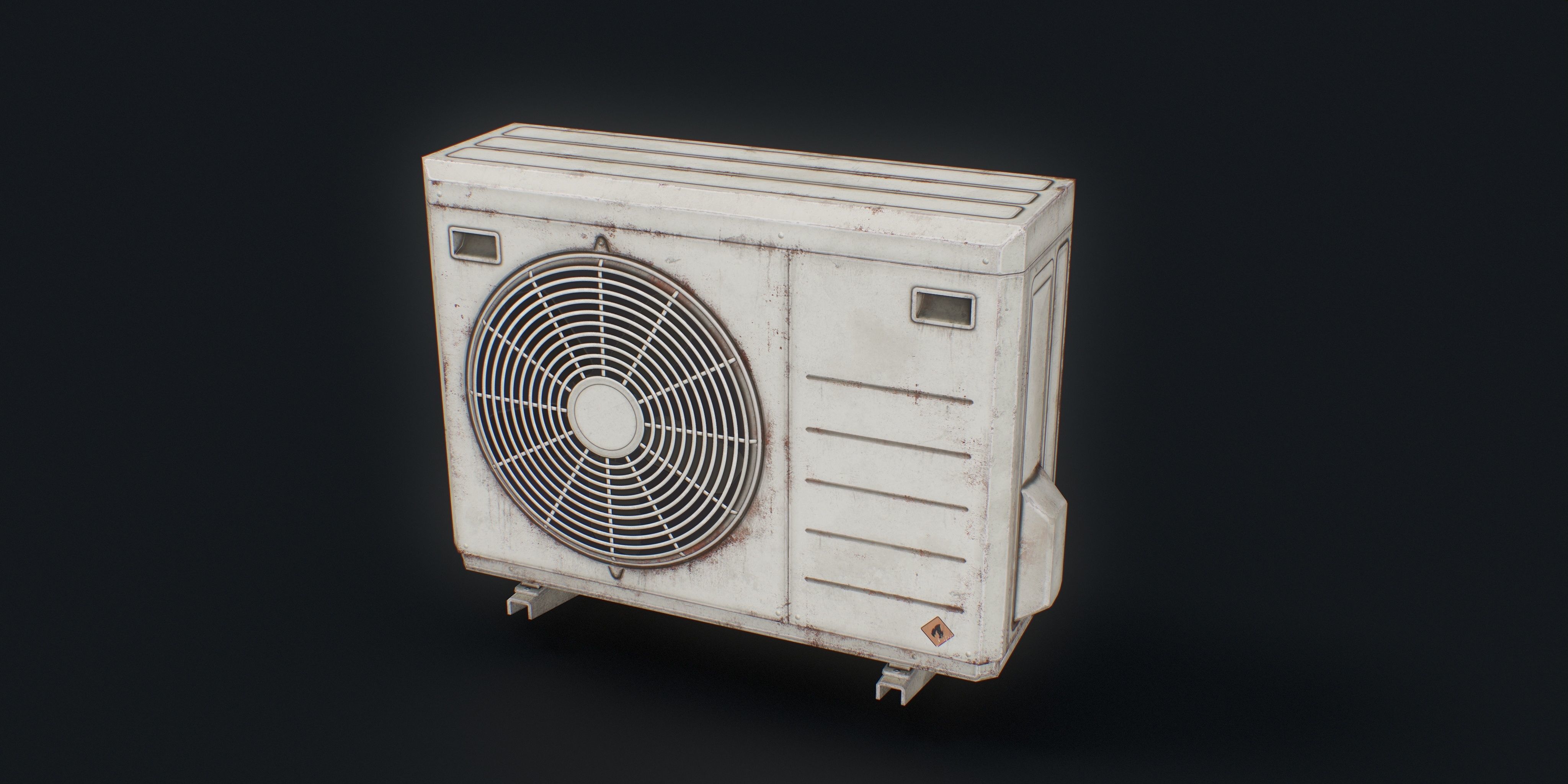Air Conditioning Unit Low-poly 3D model_4