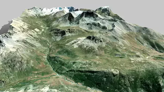 Mountain landscape Grande Roc Noire France  3D model