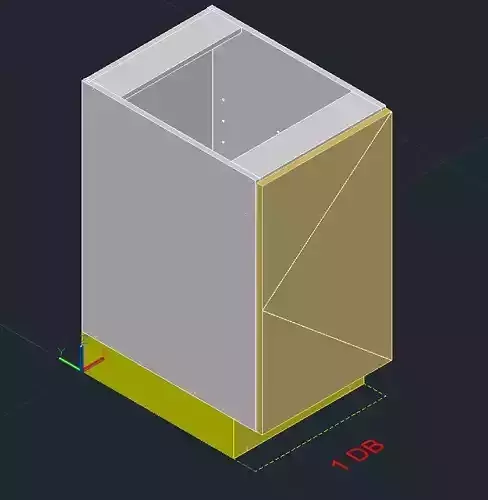 Single Door Base Kitchen Cabinet Modern  Left swing Flat door 