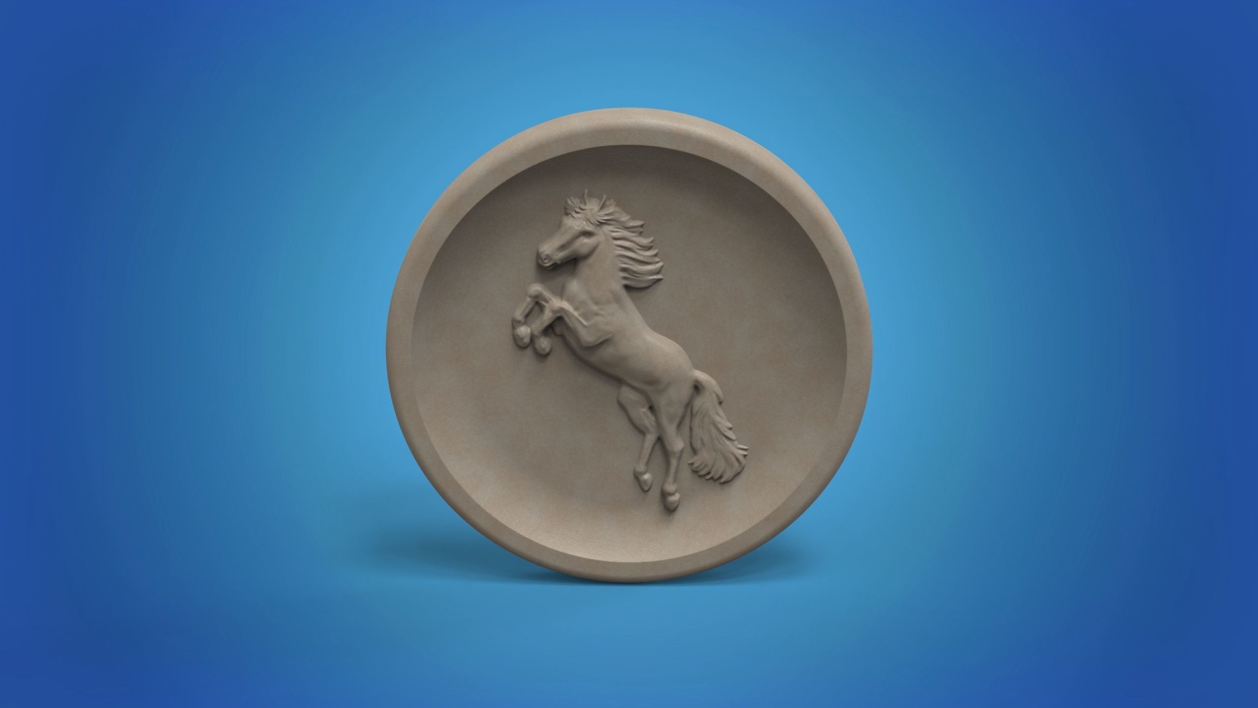 horse logo sign art  STL model for CNC router and  3D printing 3D print model_1