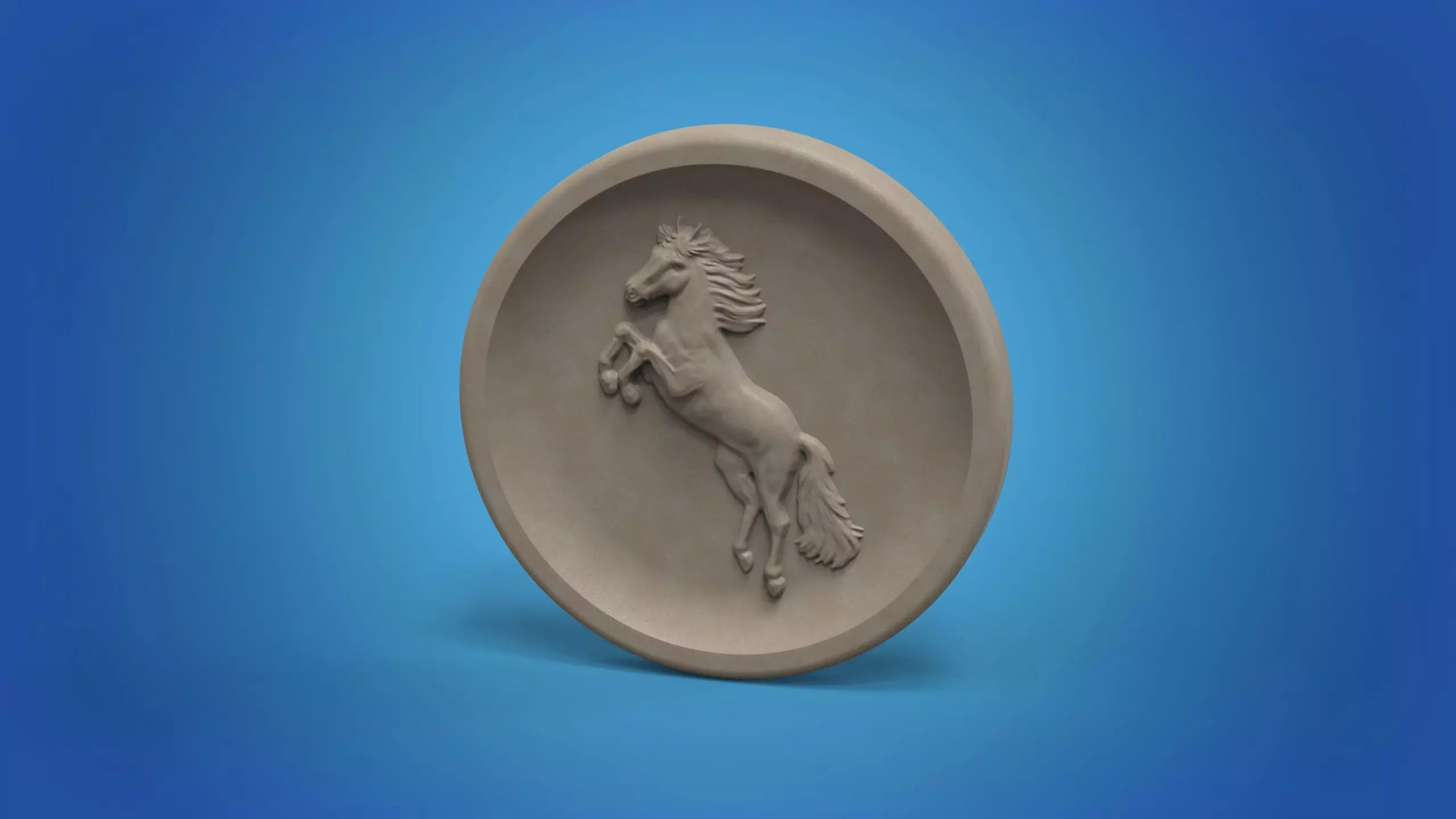horse logo sign art  STL model for CNC router and  3D printing 3D print model_0