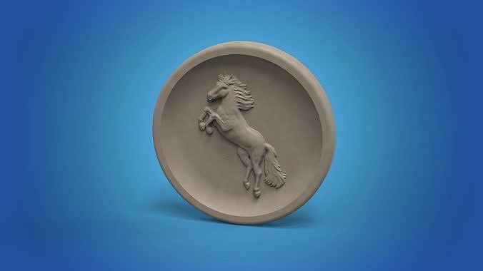 horse logo sign art  STL model for CNC router and  3D printing 3D print model