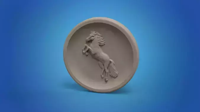 horse logo sign art  STL model for CNC router and  3D printing 3D print model