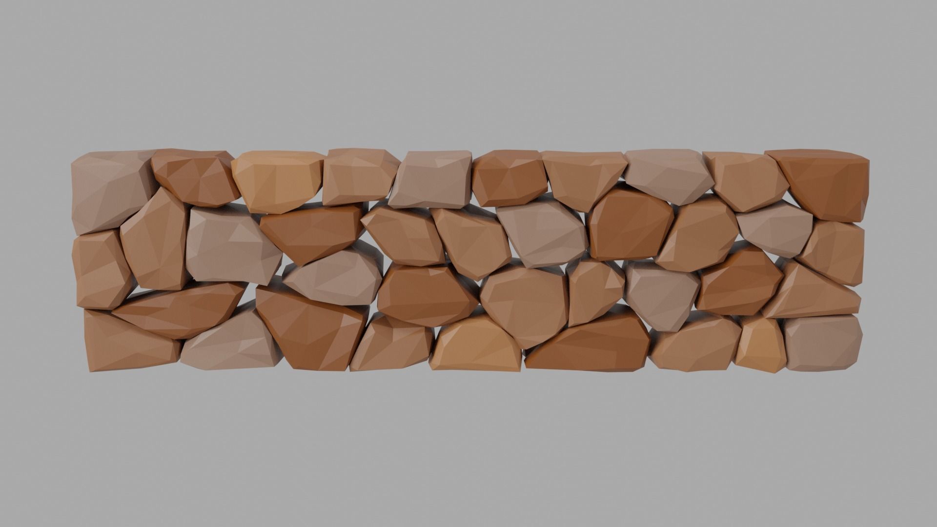 Stone Wall Low-poly 3D model_7