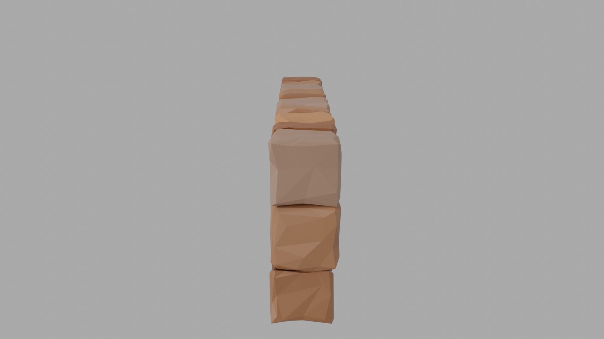 Stone Wall Low-poly 3D model_4