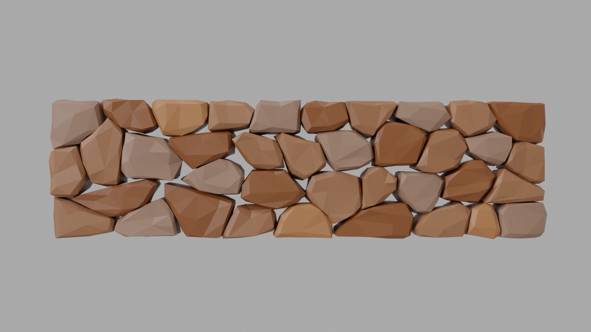 Stone Wall Low-poly 3D model_17
