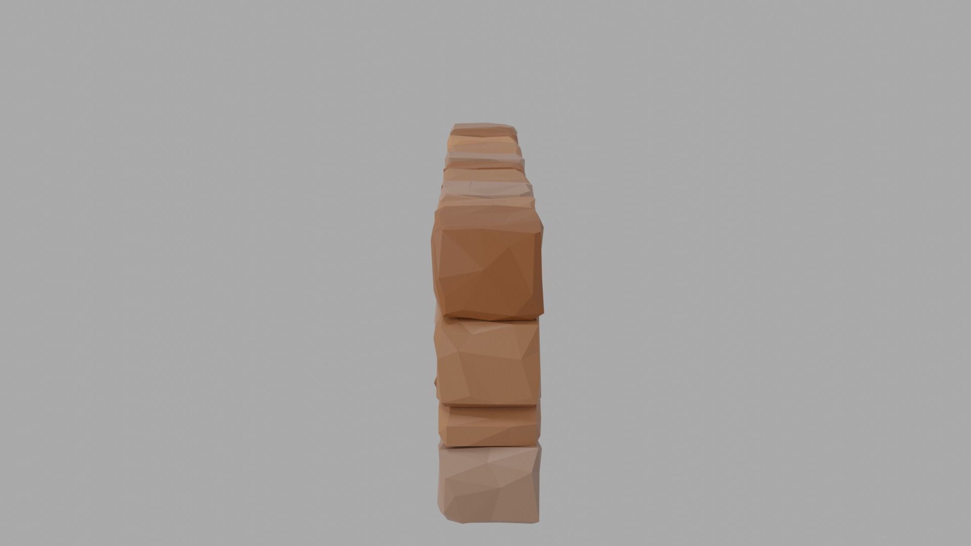 Stone Wall Low-poly 3D model_9