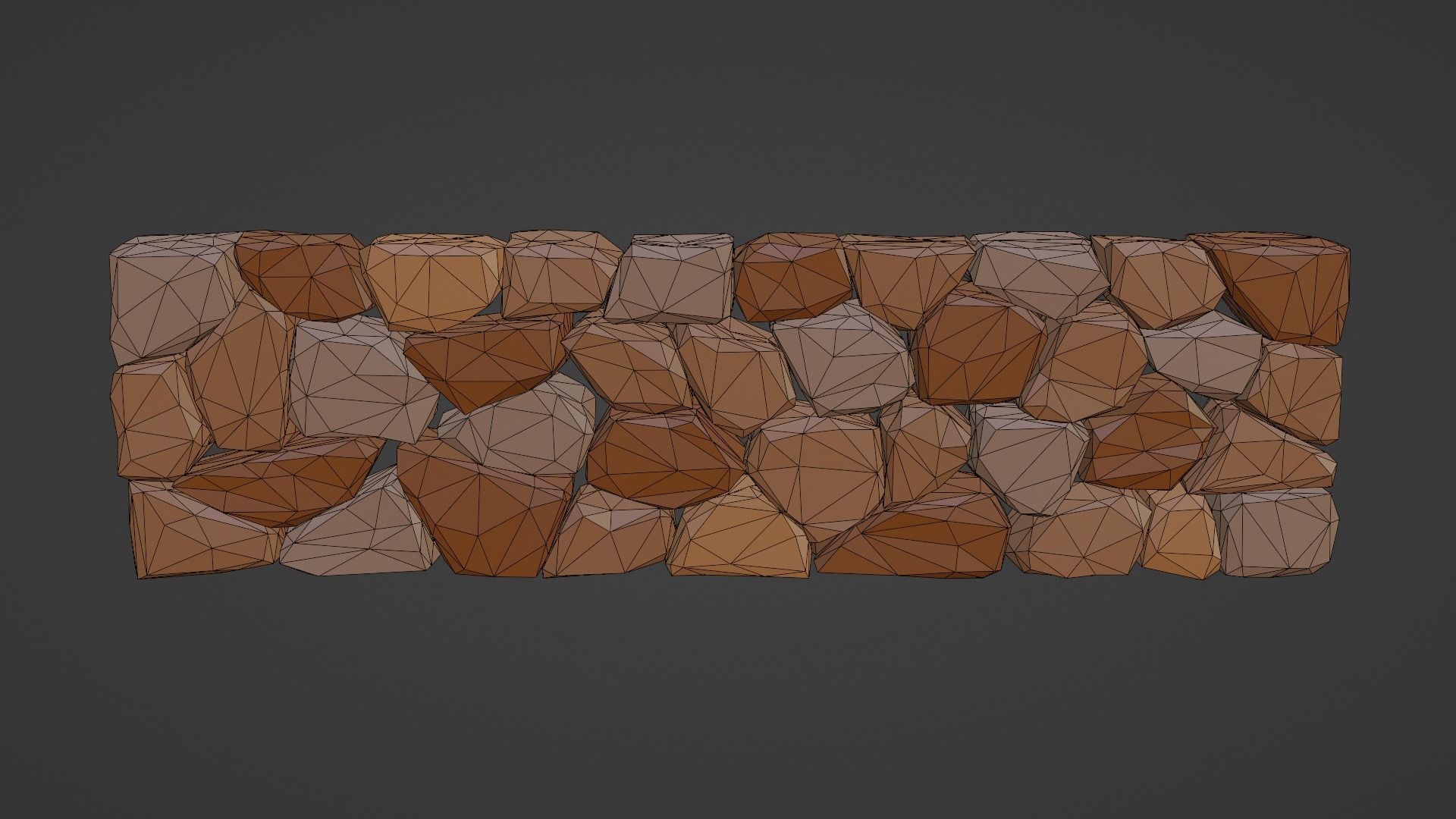 Stone Wall Low-poly 3D model_15