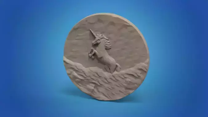 unicorn panno  art  STL model for CNC router and  3D printing 3D print model