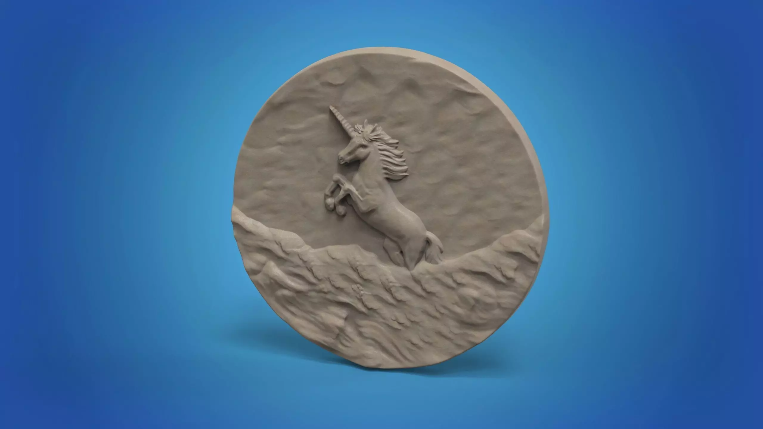 unicorn panno  art  STL model for CNC router and  3D printing 3D print model_0