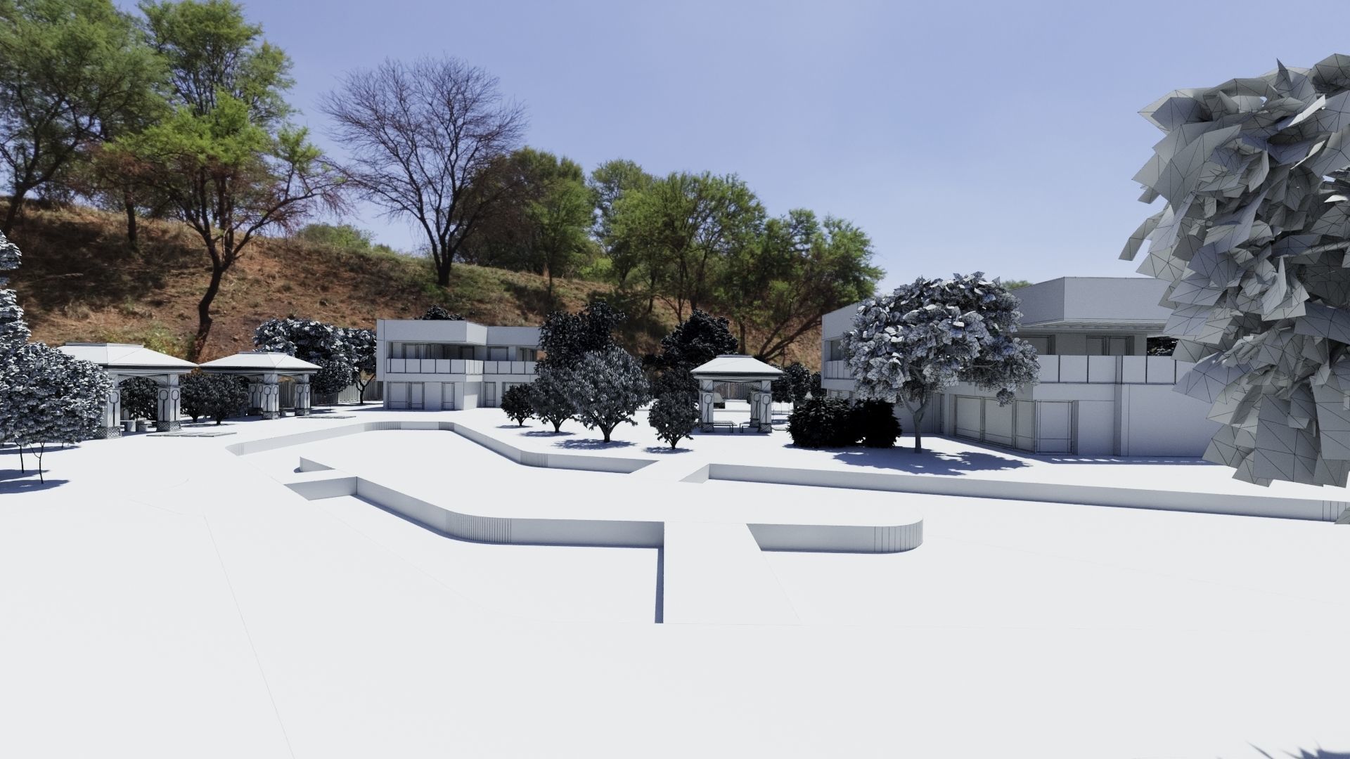 Modern Residential and motel complex 3D model_5