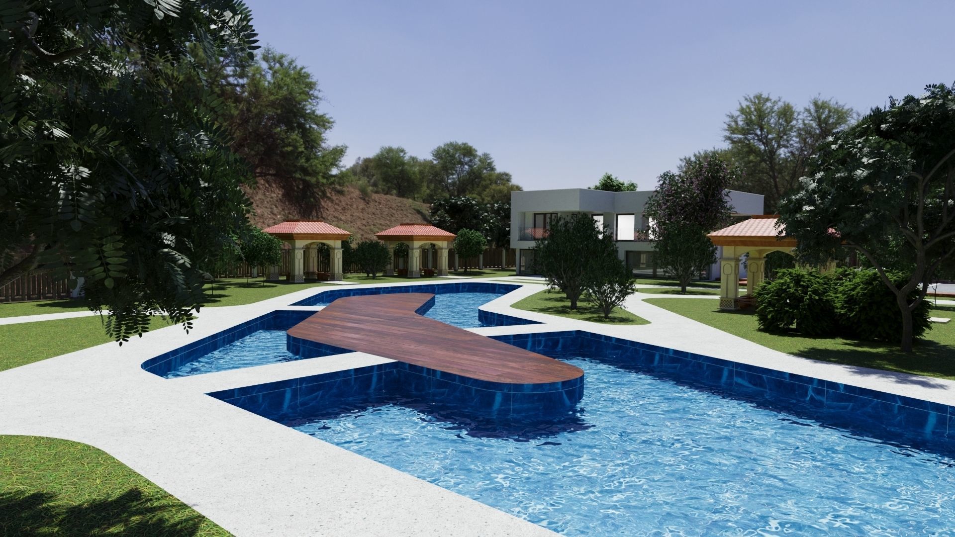 Modern Residential and motel complex 3D model_1