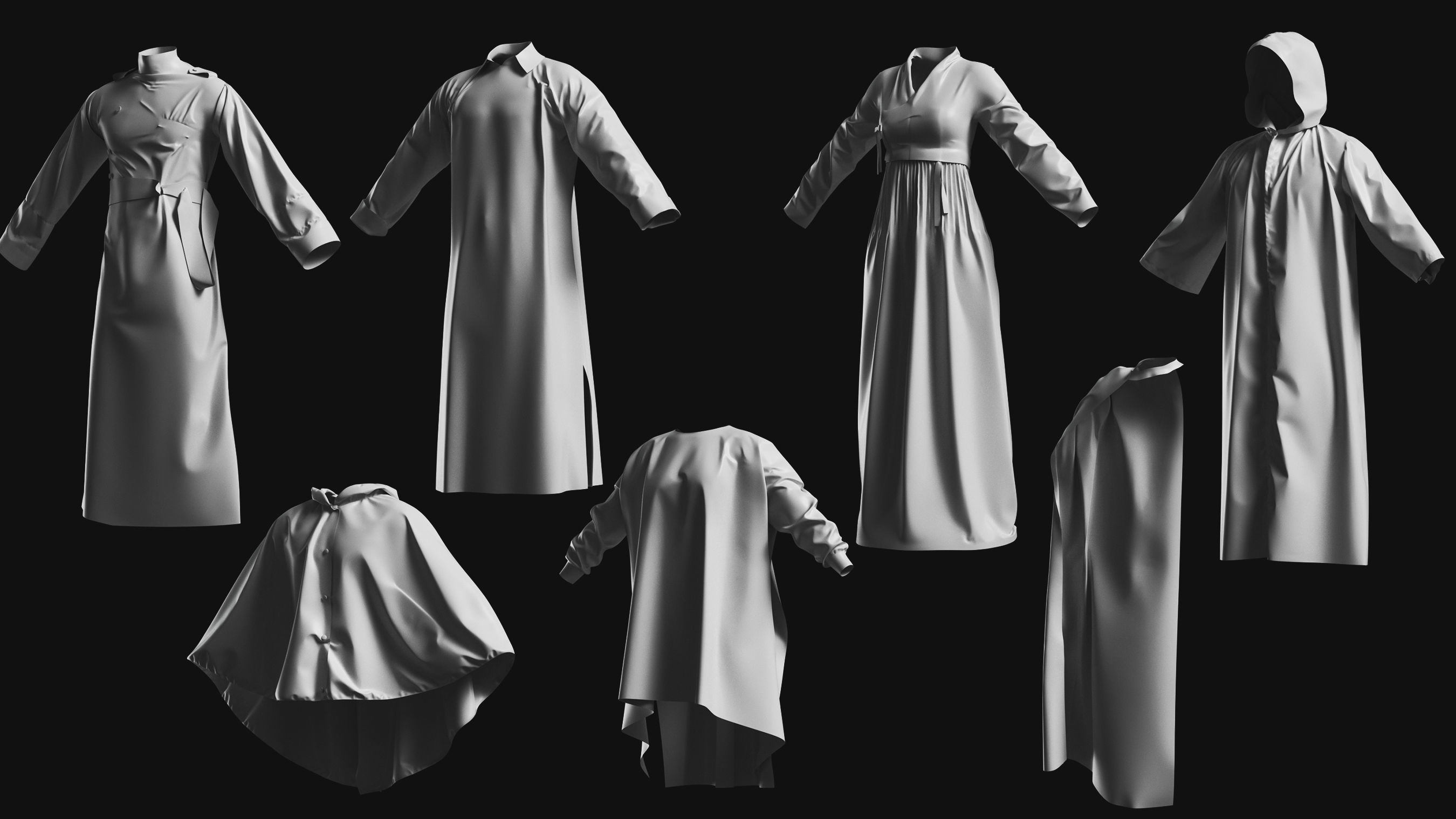 Basemesh Cape Hood Collection 3D model_3