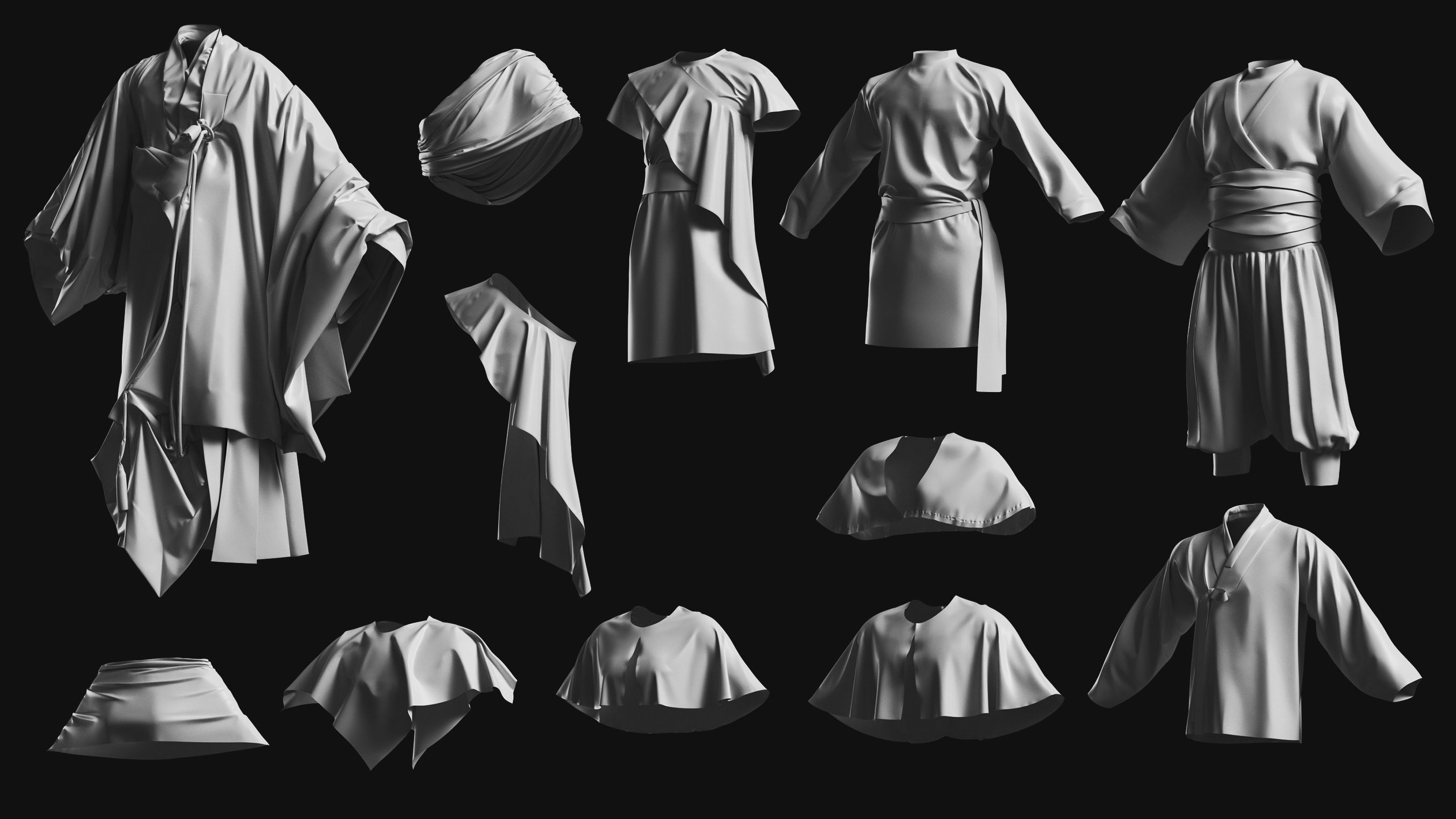 Basemesh Cape Hood Collection 3D model_1