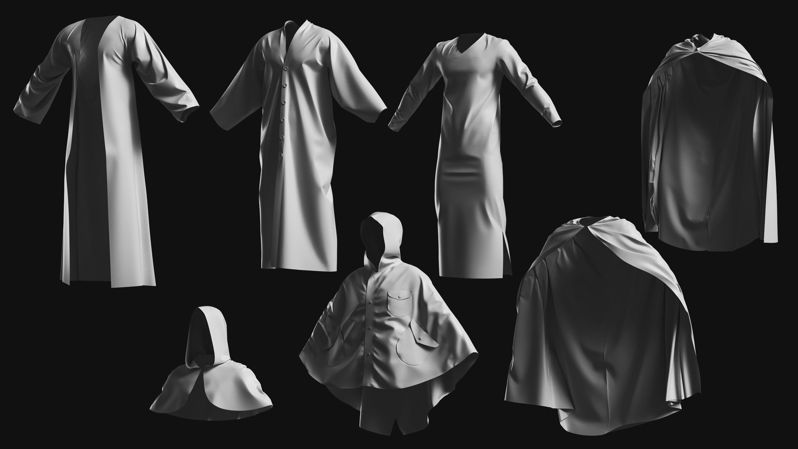 Basemesh Cape Hood Collection 3D model_4