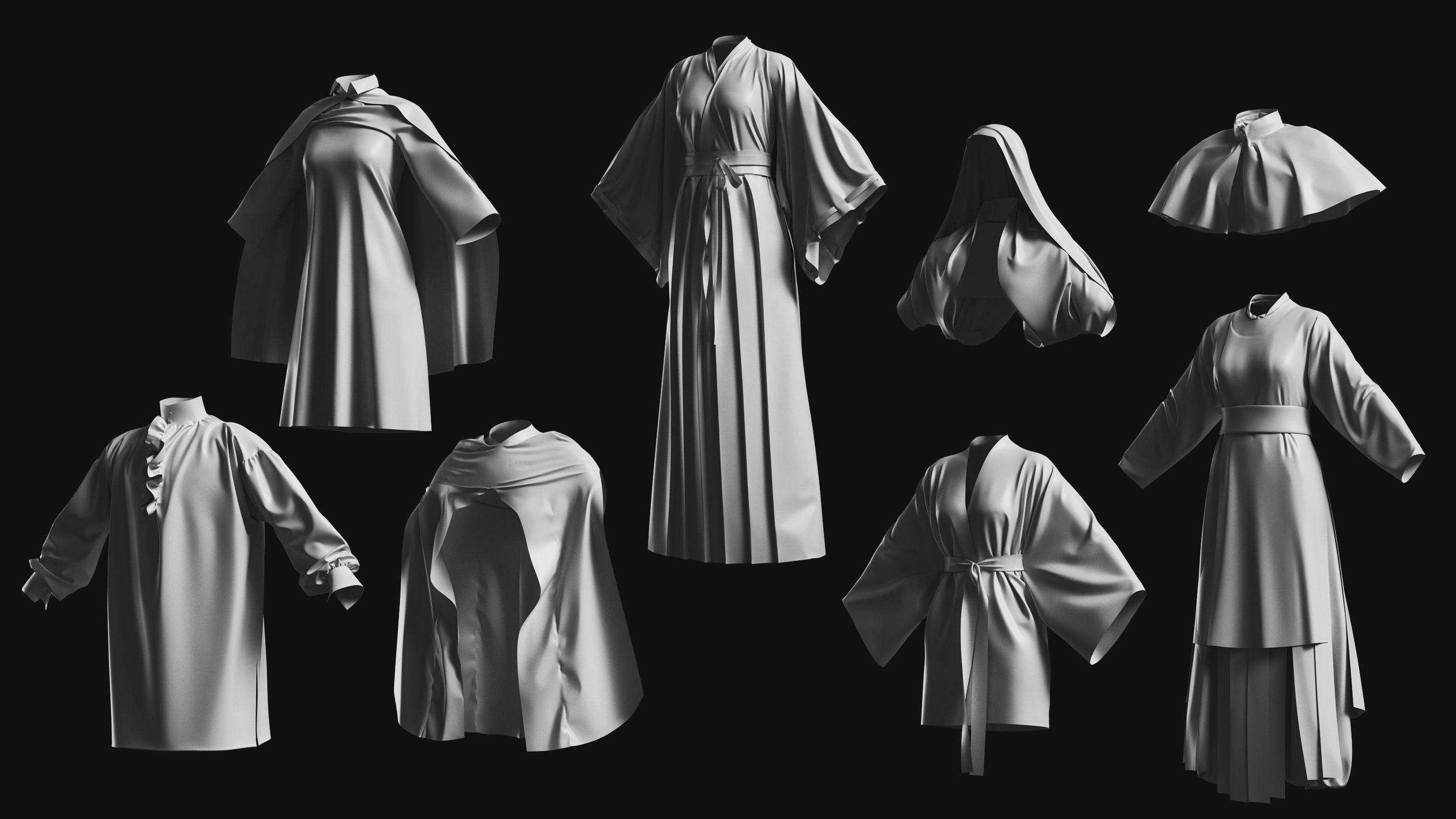 Basemesh Cape Hood Collection 3D model_2
