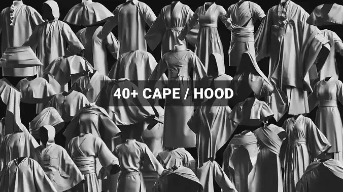 Basemesh Cape Hood Collection 3D model