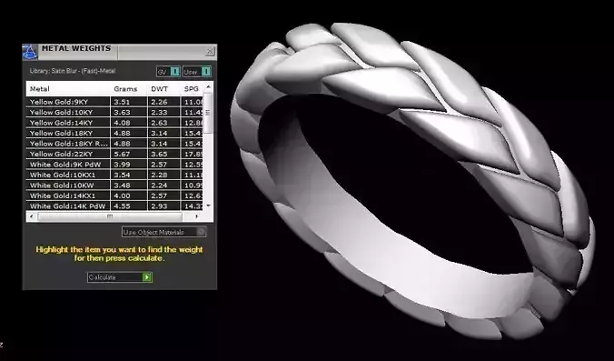 Gold band 3D printable model