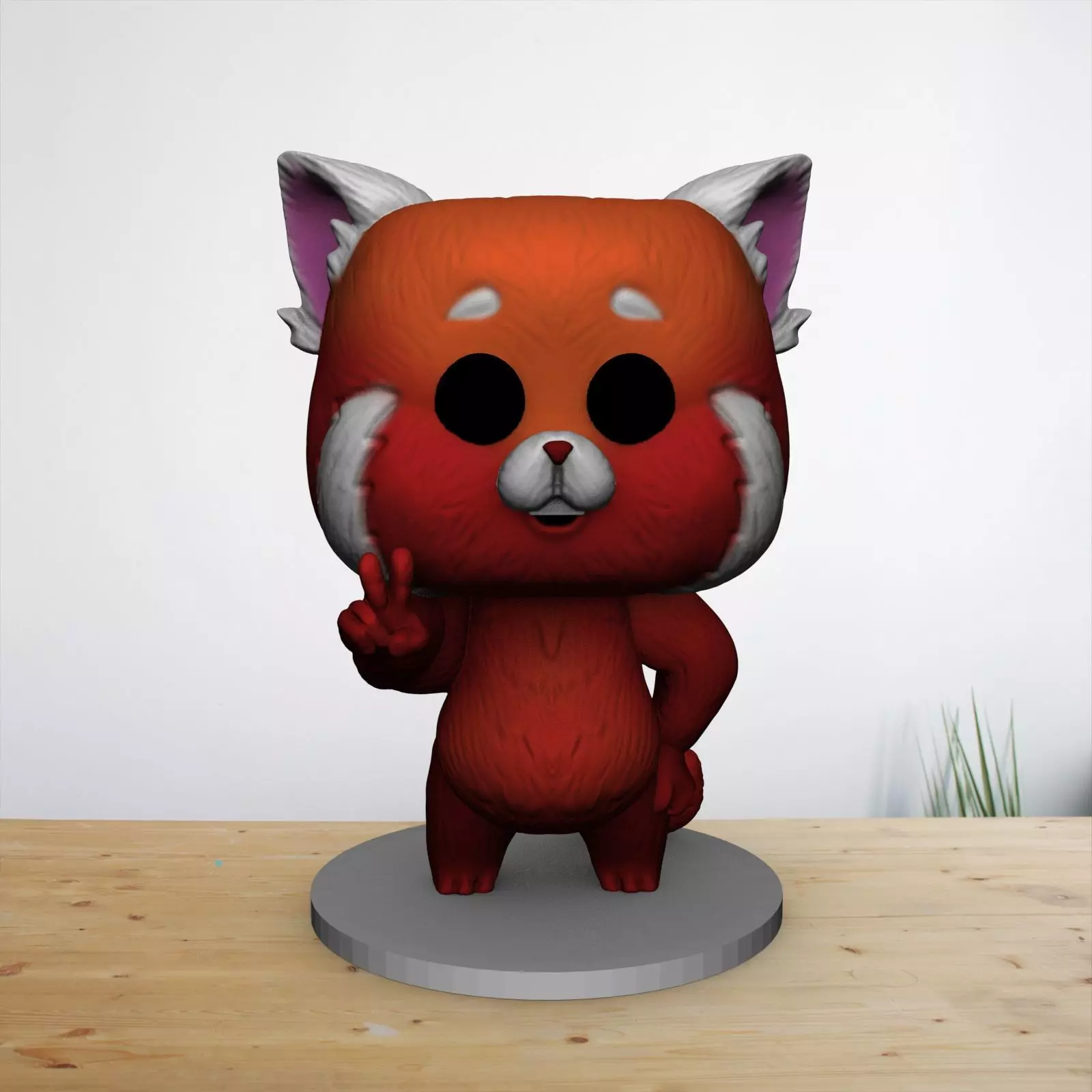 RED PANDA TURNING RED POP FUNKO 3D print model_0