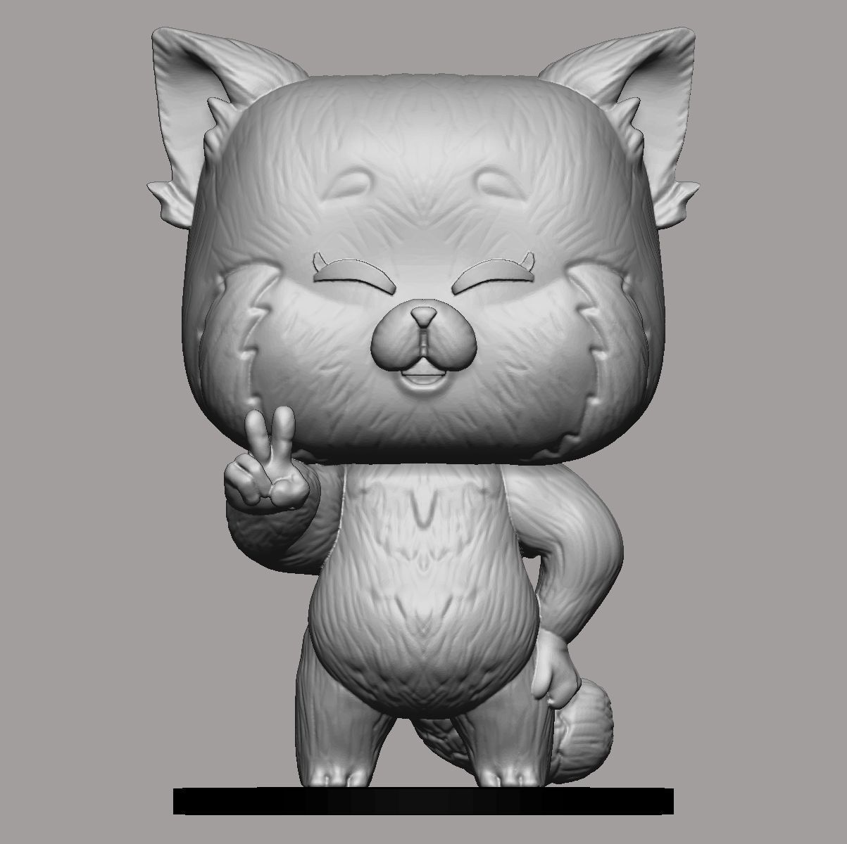 RED PANDA TURNING RED POP FUNKO 3D print model_5