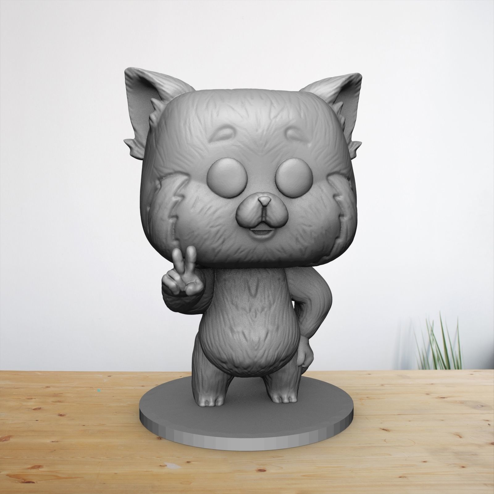 RED PANDA TURNING RED POP FUNKO 3D print model_1