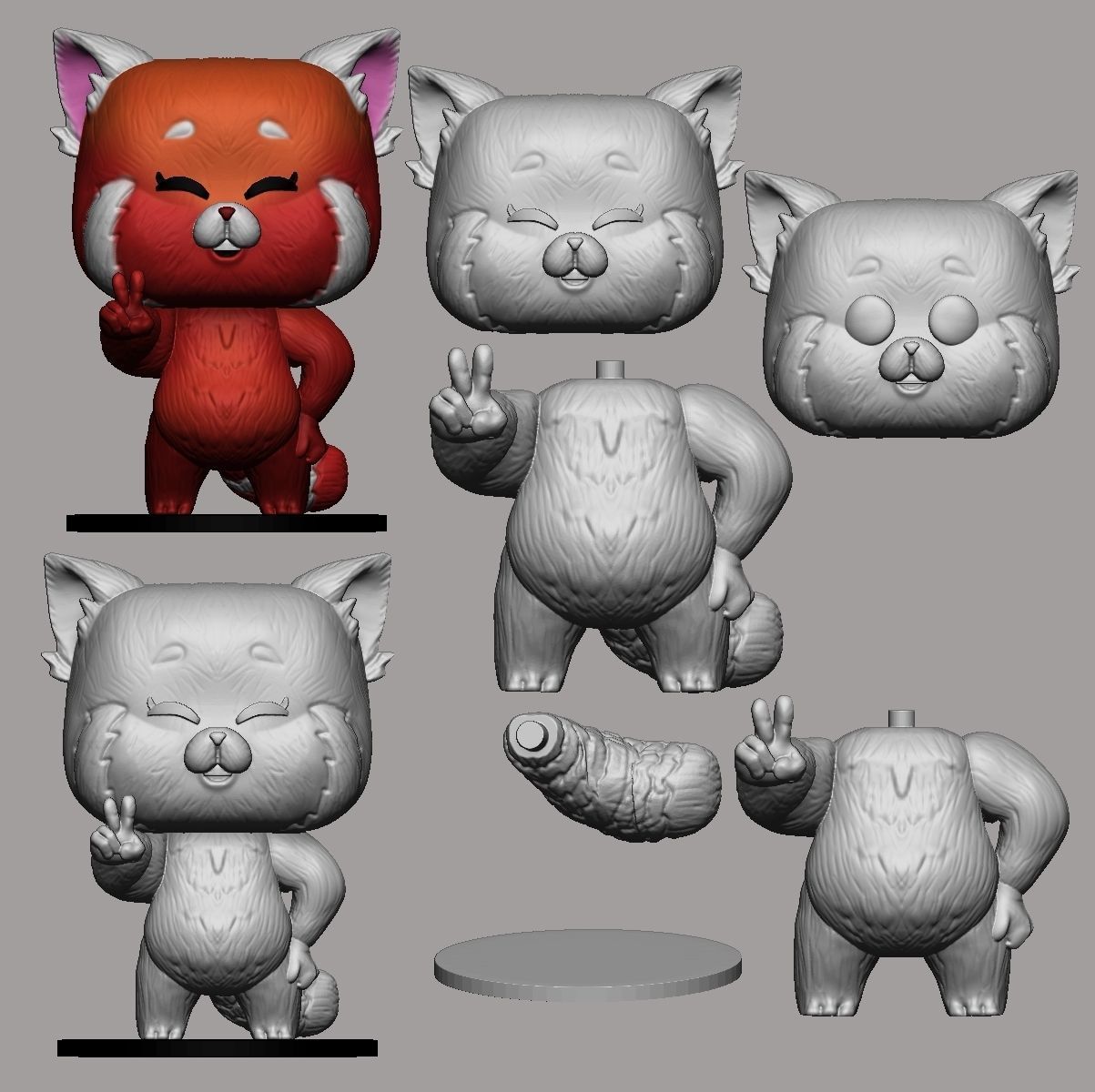 RED PANDA TURNING RED POP FUNKO 3D print model_20