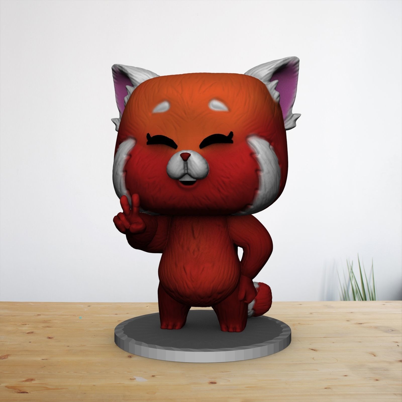 RED PANDA TURNING RED POP FUNKO 3D print model_2