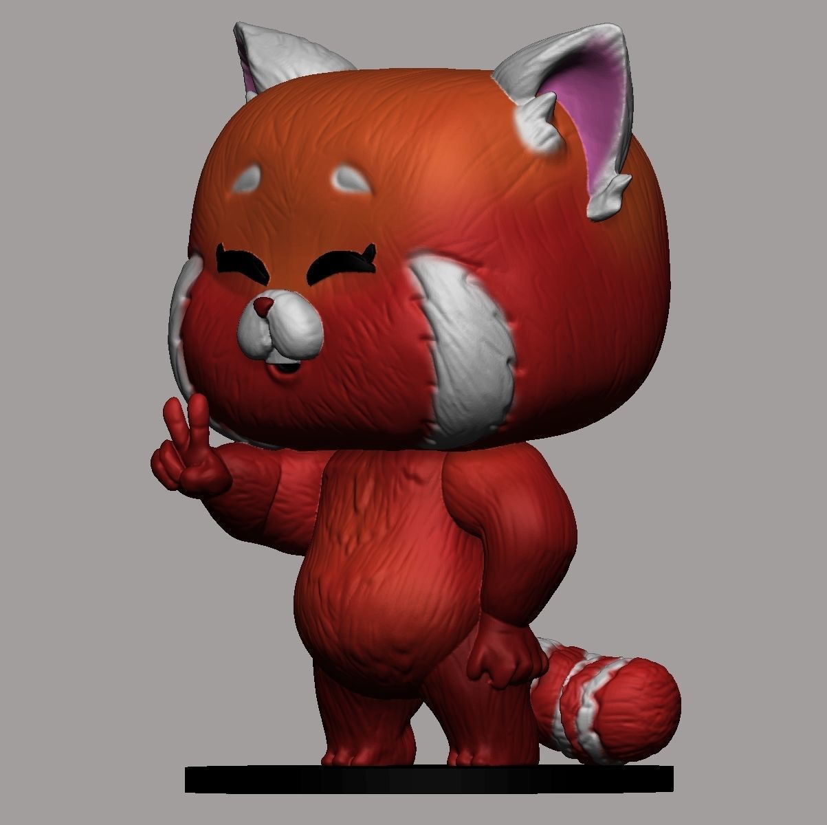 RED PANDA TURNING RED POP FUNKO 3D print model_24
