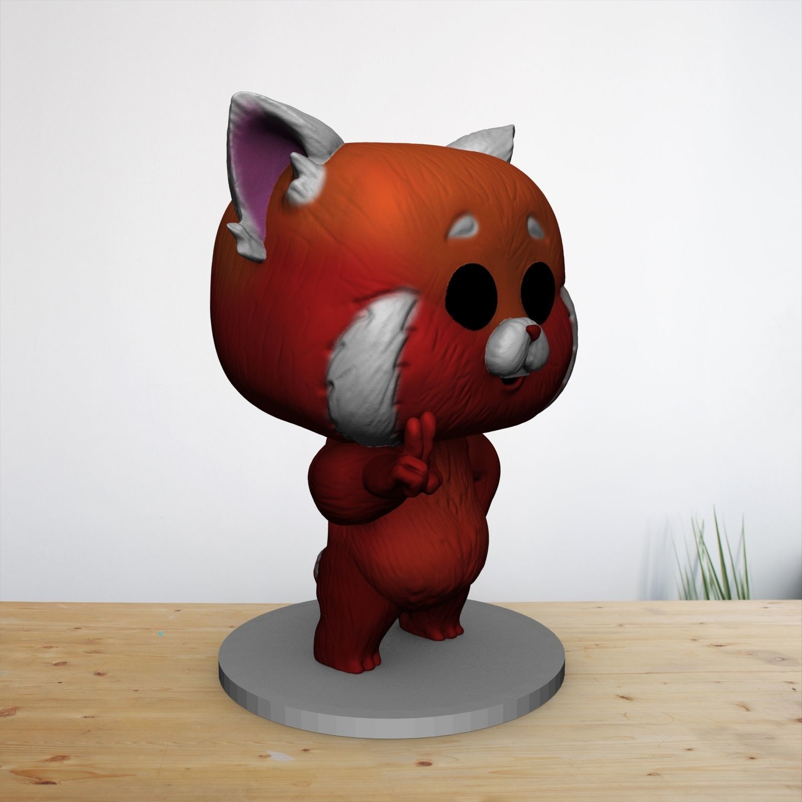 RED PANDA TURNING RED POP FUNKO 3D print model_8